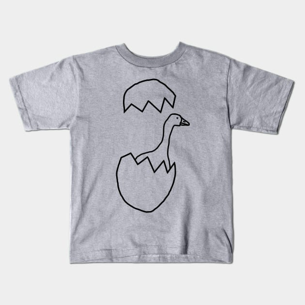 Goose Popping out of his Egg for Easter Kids T-Shirt by ellenhenryart